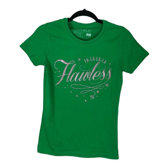 Izzy and Liv Green Pink "Fa La La La Flawless" Short Sleeve T-Shirt Size Small S - Picture 3 of 5